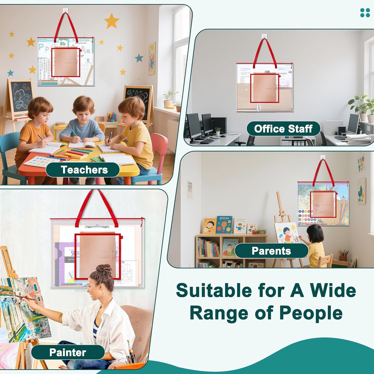 Large Poster Storage Bag, 25" x 19" Art Portfolio Bag with Pocket for Poster, Cu