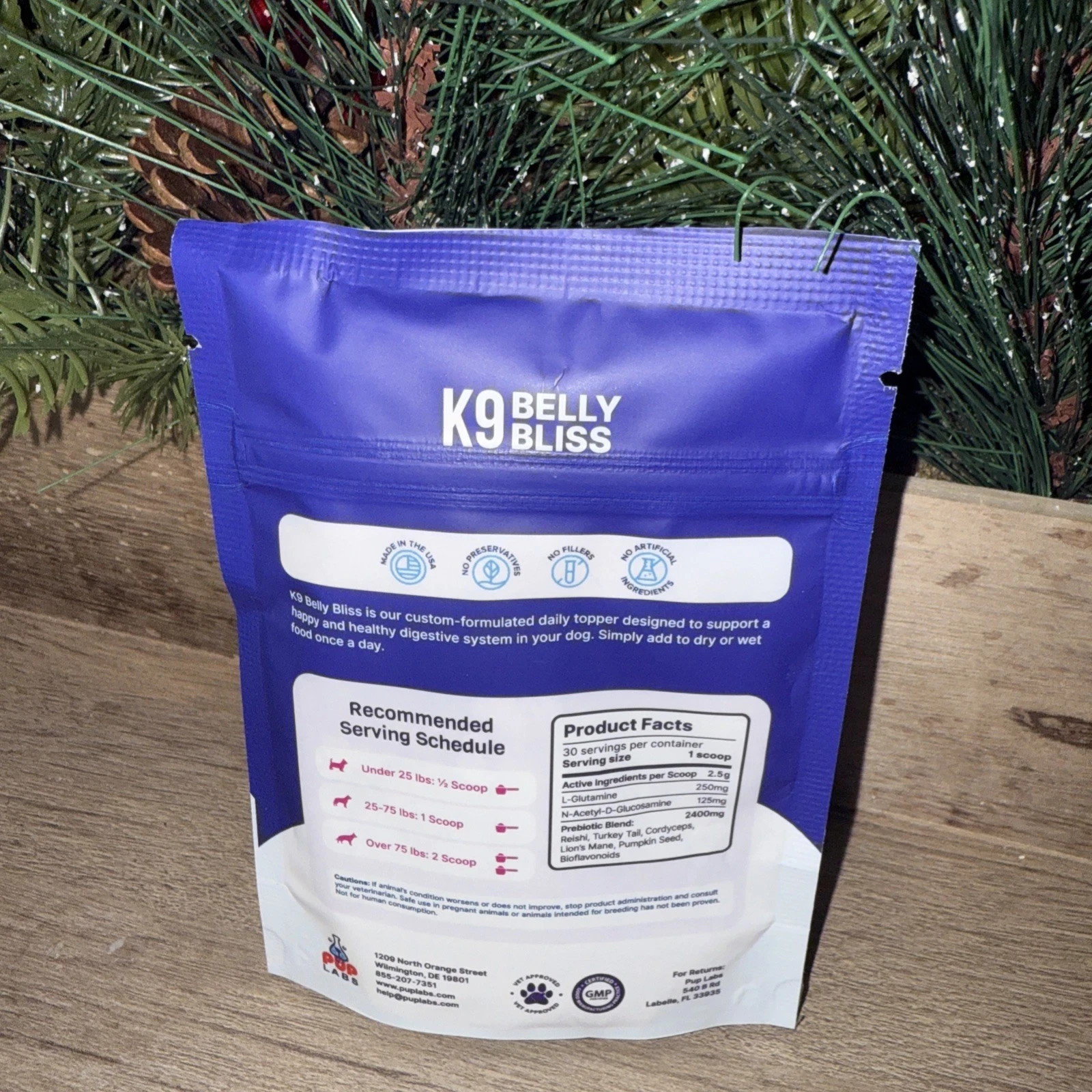 K9 Belly Bliss for Dogs 30 Scoops 2.14oz Exp 12/2027 - New/Sealed! Pup Labs