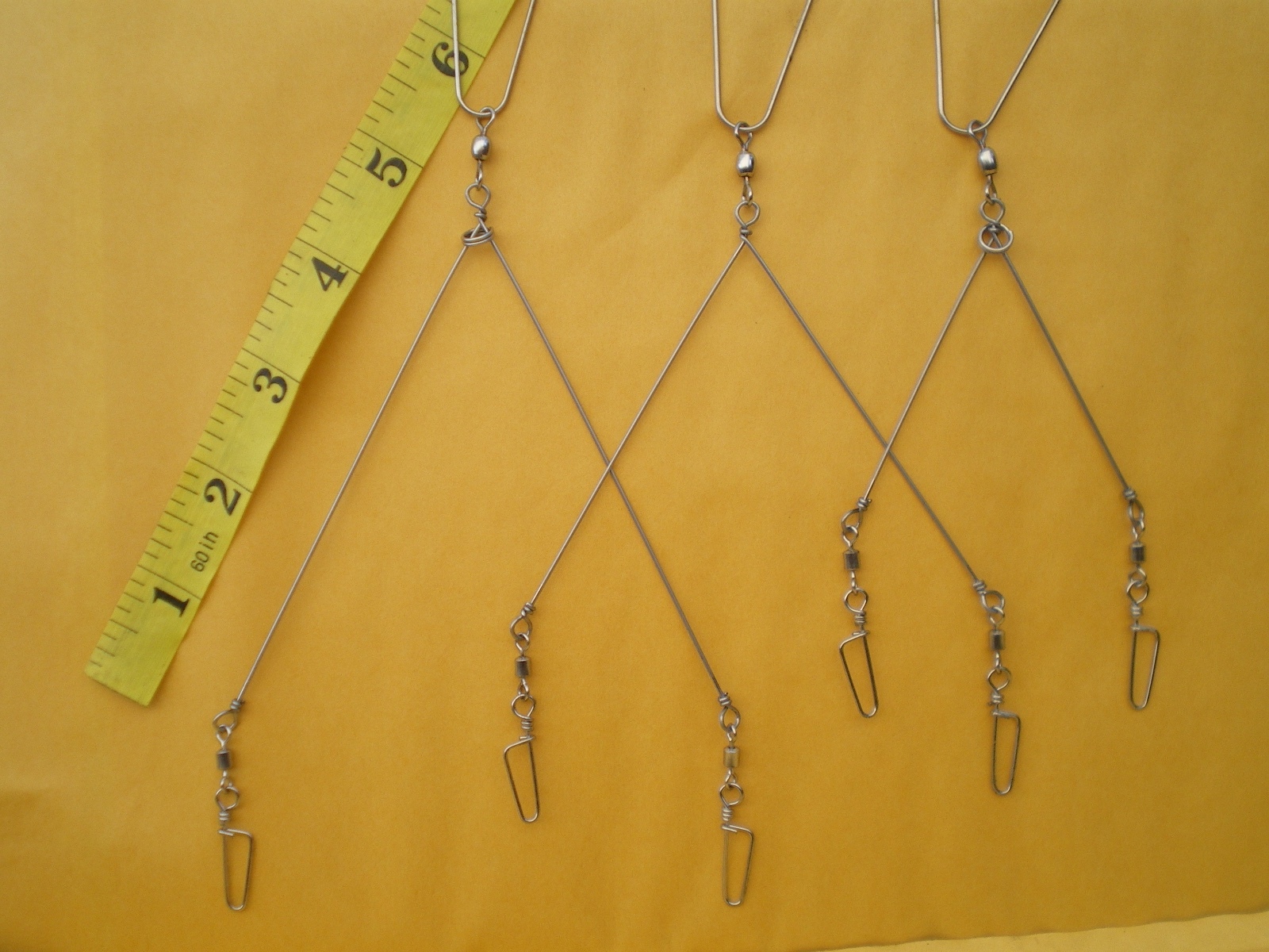 3 CRAPPIE,UMBRELLA,BASS RIG, TESTED IN ALABAMA TX 2 ARMS .035 X 5",4",3" 1 EA.