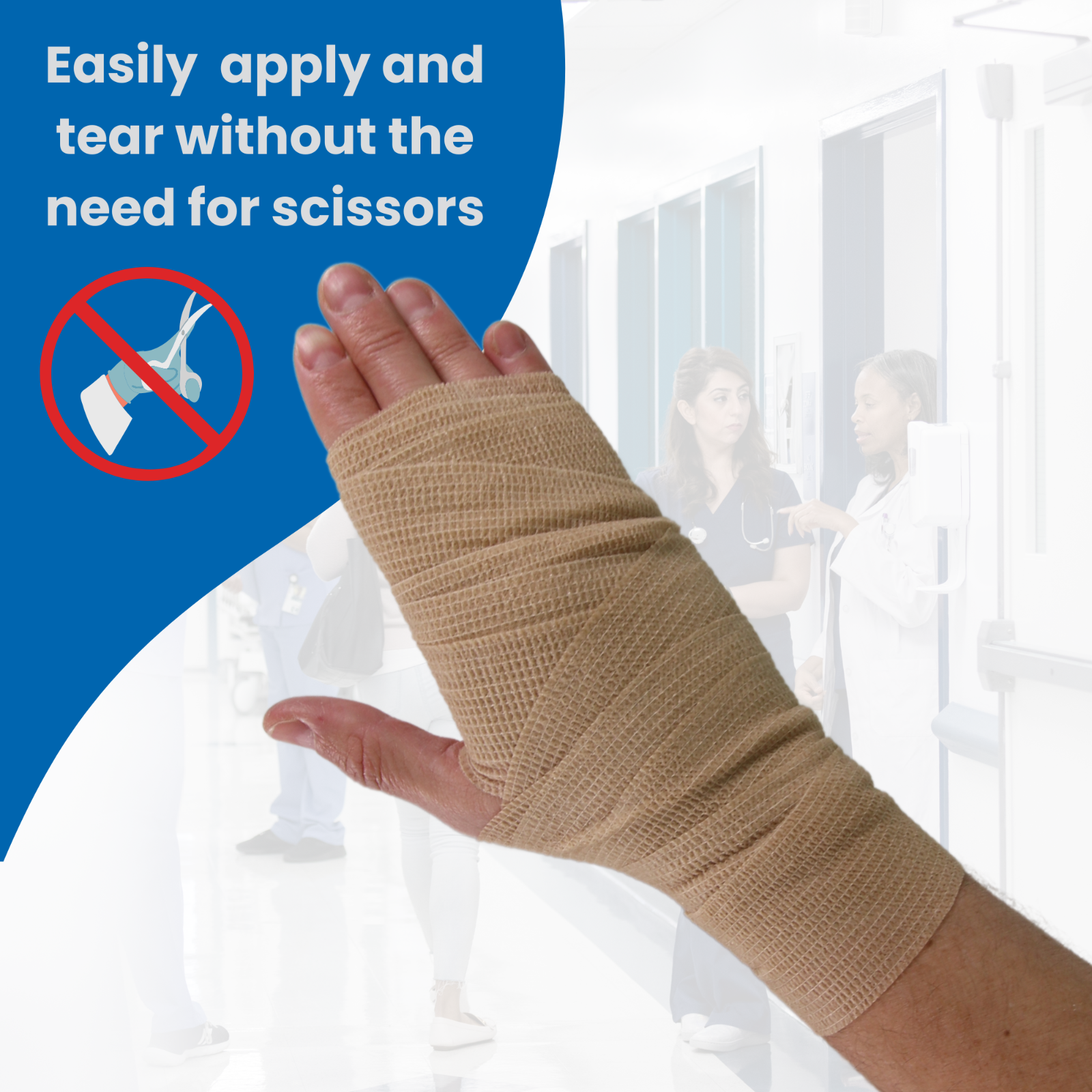 24-Rolls Self Adhesive Bandage Wrap, Vet Tape, Medical Tape (2 In x 5 Yds) Beige