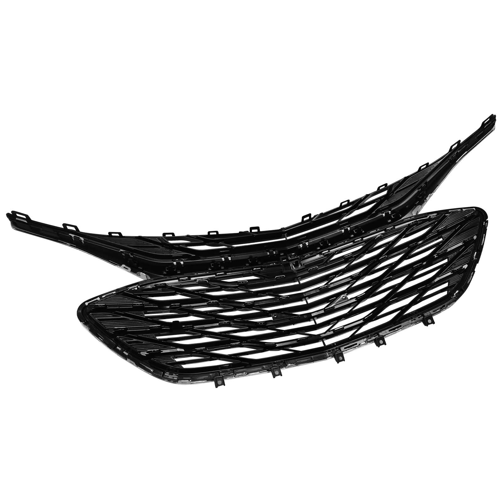 3PCS For 2019-2024 Chevrolet Malibu Chrome Front Upper Lower Grille LSGRCV008B