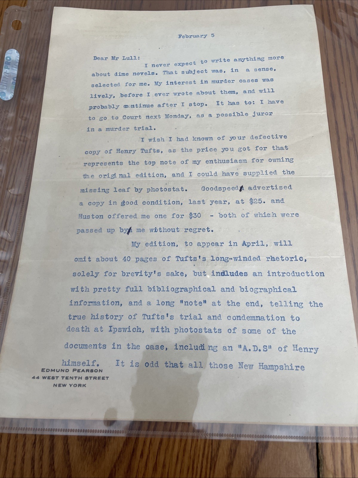 5 Signed 1930 Letters Edmund Lester Pearson Author Of True Crime Lizzie Borden