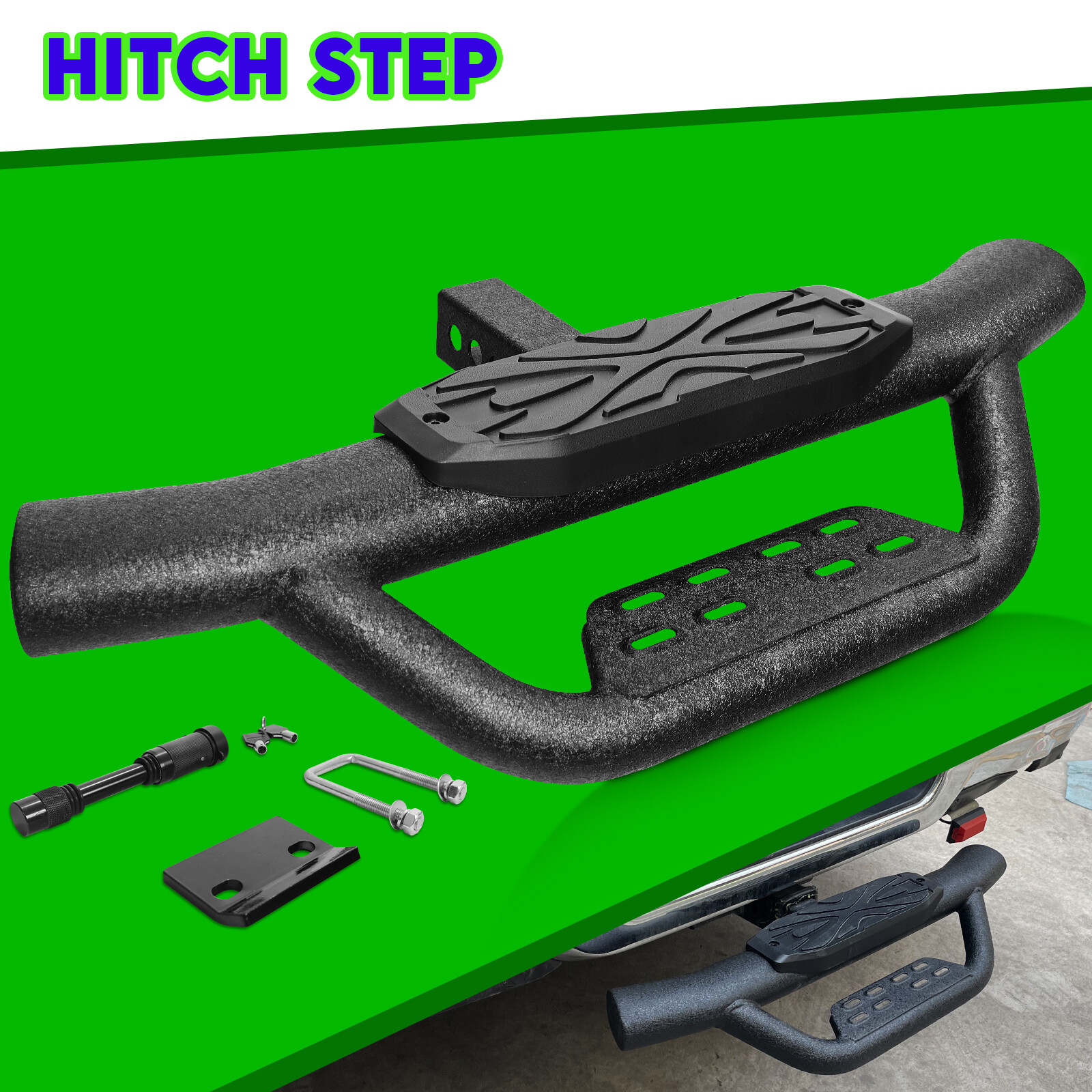 Universal Bumper Tow Hitch Step Trailer for SUV Trucks Pickups with 2" Receiver