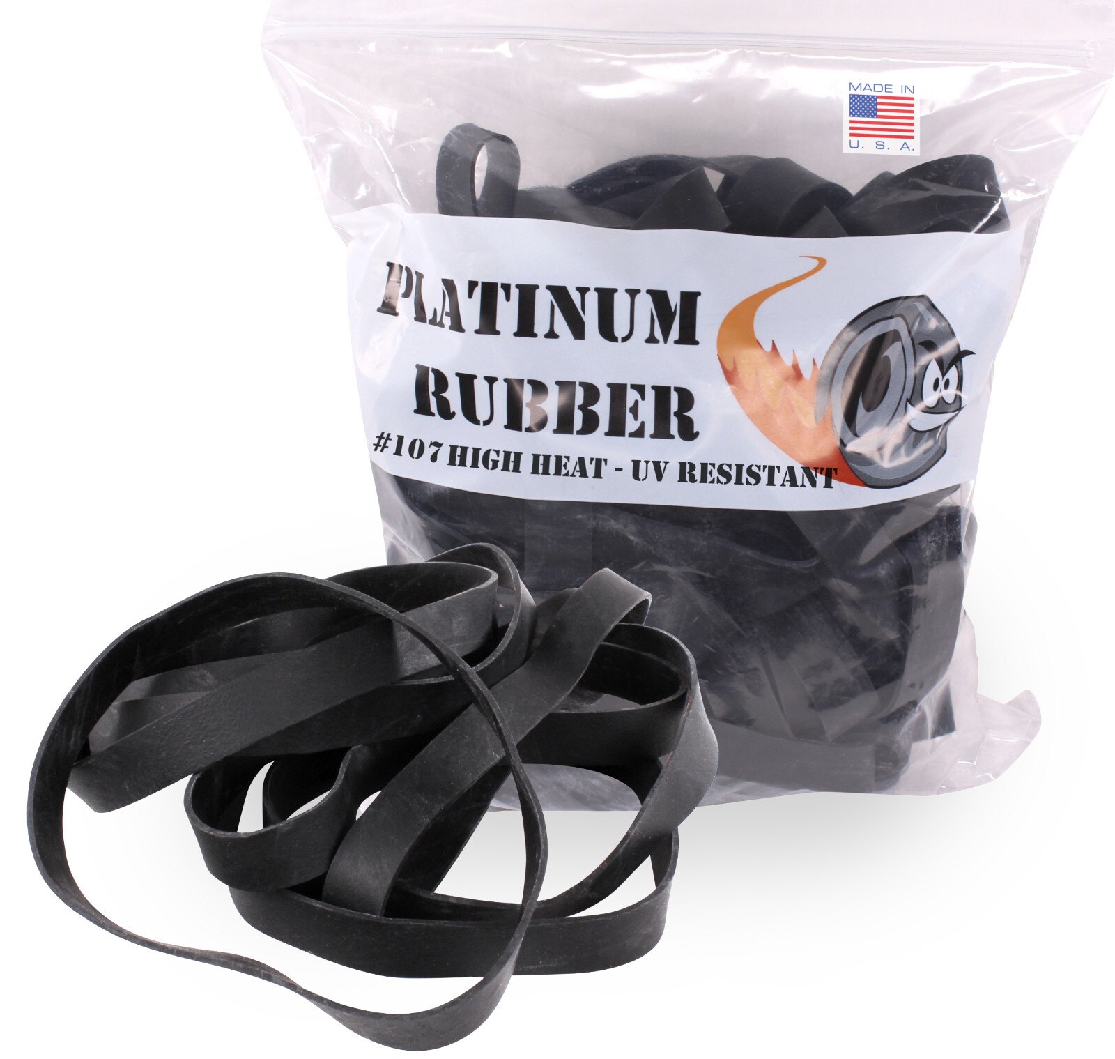 1LB Wide 5/8" Black UV #107 Rubber Bands USA Bulk XL Wide Large Outdoor 7" Inch