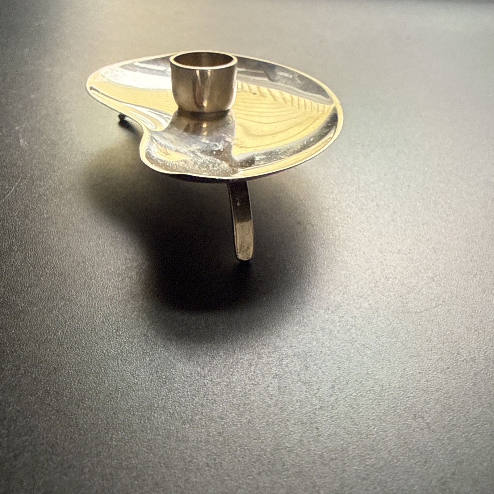 Mid Century Modern Sterling Silver Denmark Hugo Grun Candlestick Holders Pair