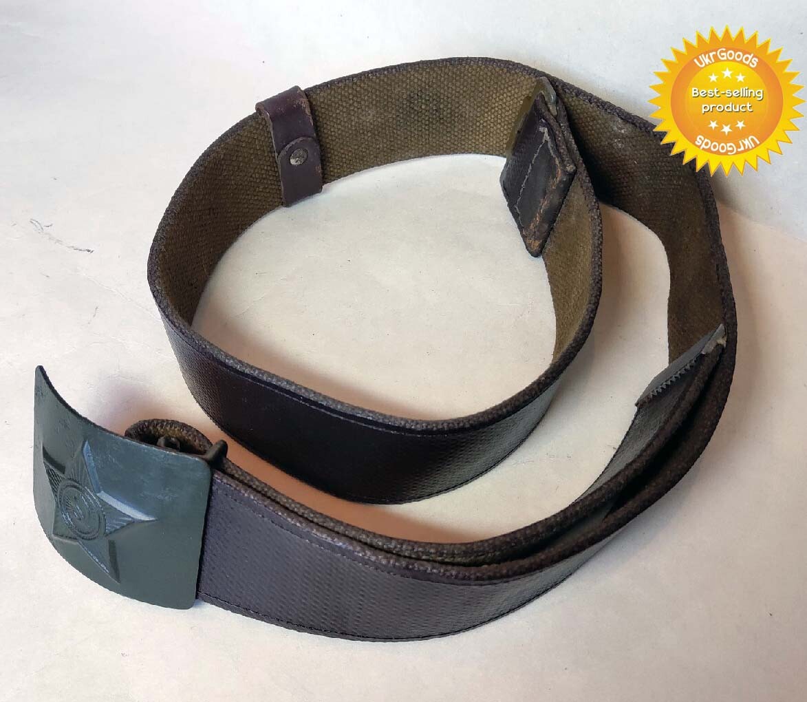 Uniform Belt Buckle Brown Size-2 Original Dated Soviet USSR Army 45"/116 cm Used