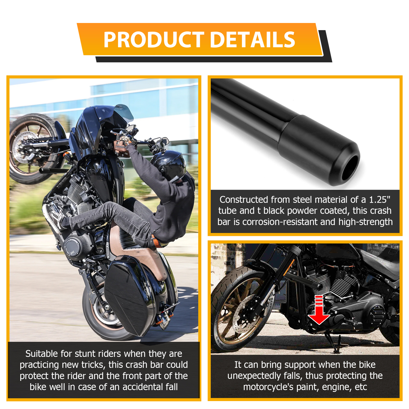 Highway Engine Guard Crash Bar for Harley Low Rider S FXLRS ST FXLRST 2020-2024