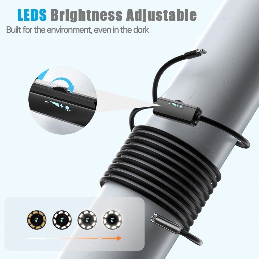Direct Plug To iPhone iOS Borescope Endoscope Snake Inspection Camera Waterproof
