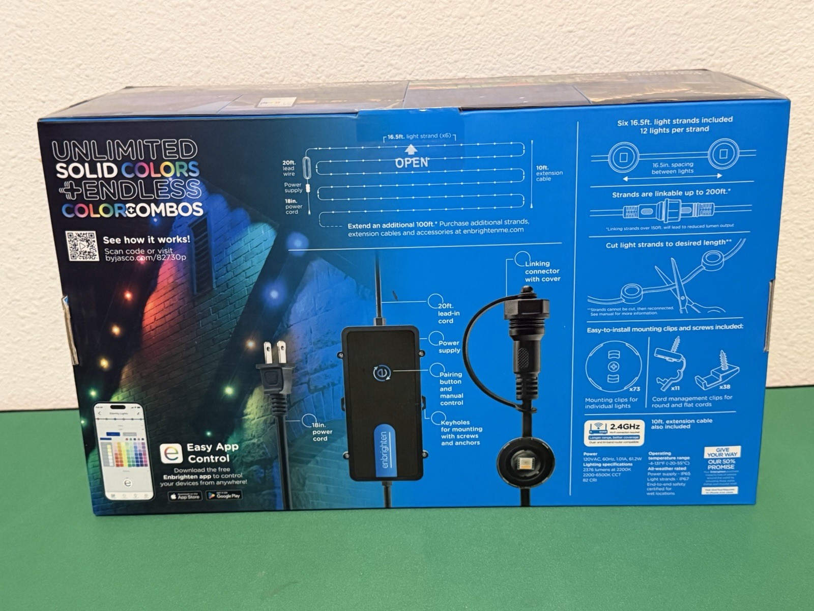 Enbrighten VIBE Permanent Outdoor Wi-Fi Eternity Lights 72lights, 100ft (Black)