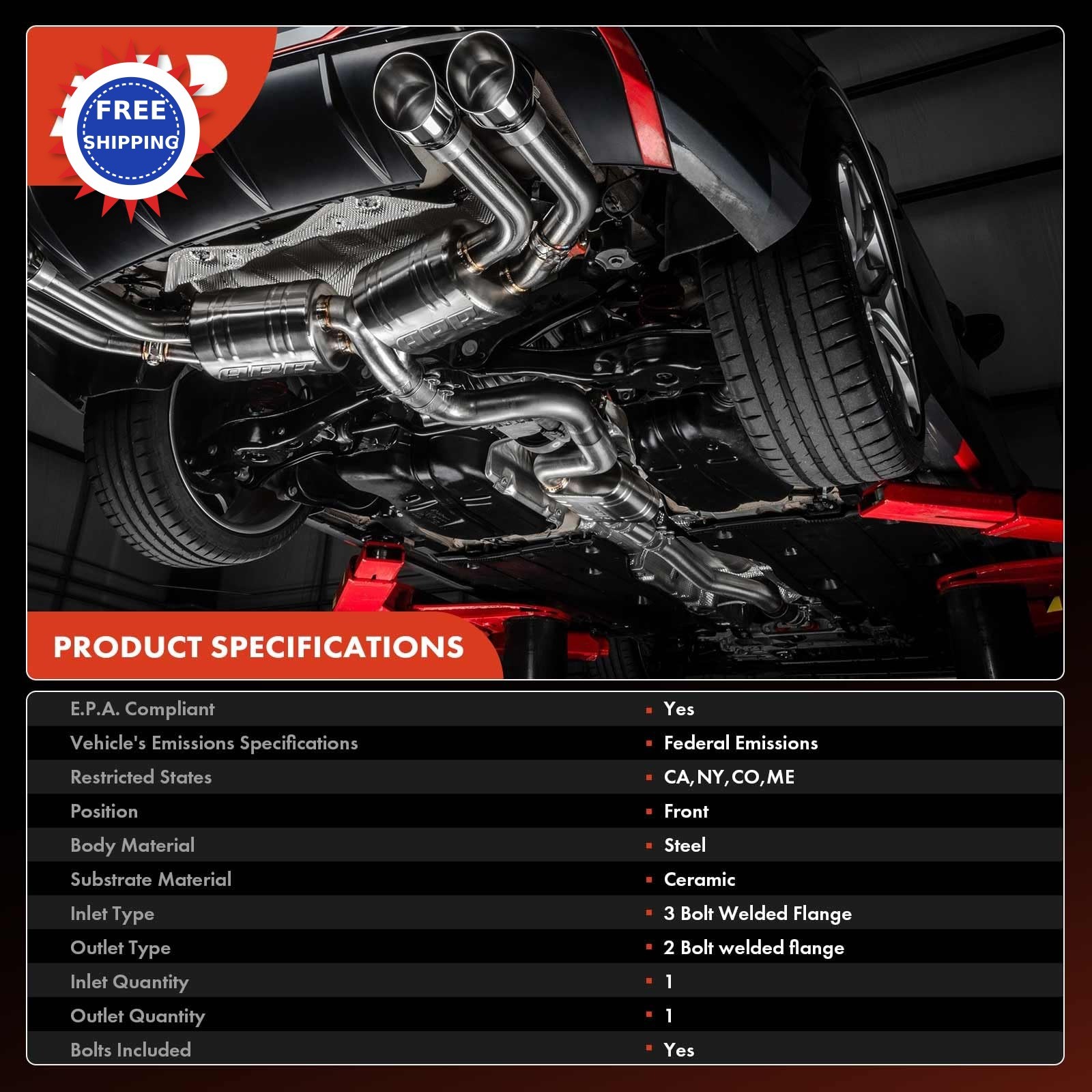 Catalytic Converter Front Direct Fit Chevy Equinox Terrain 2010-2017 2.4L Models