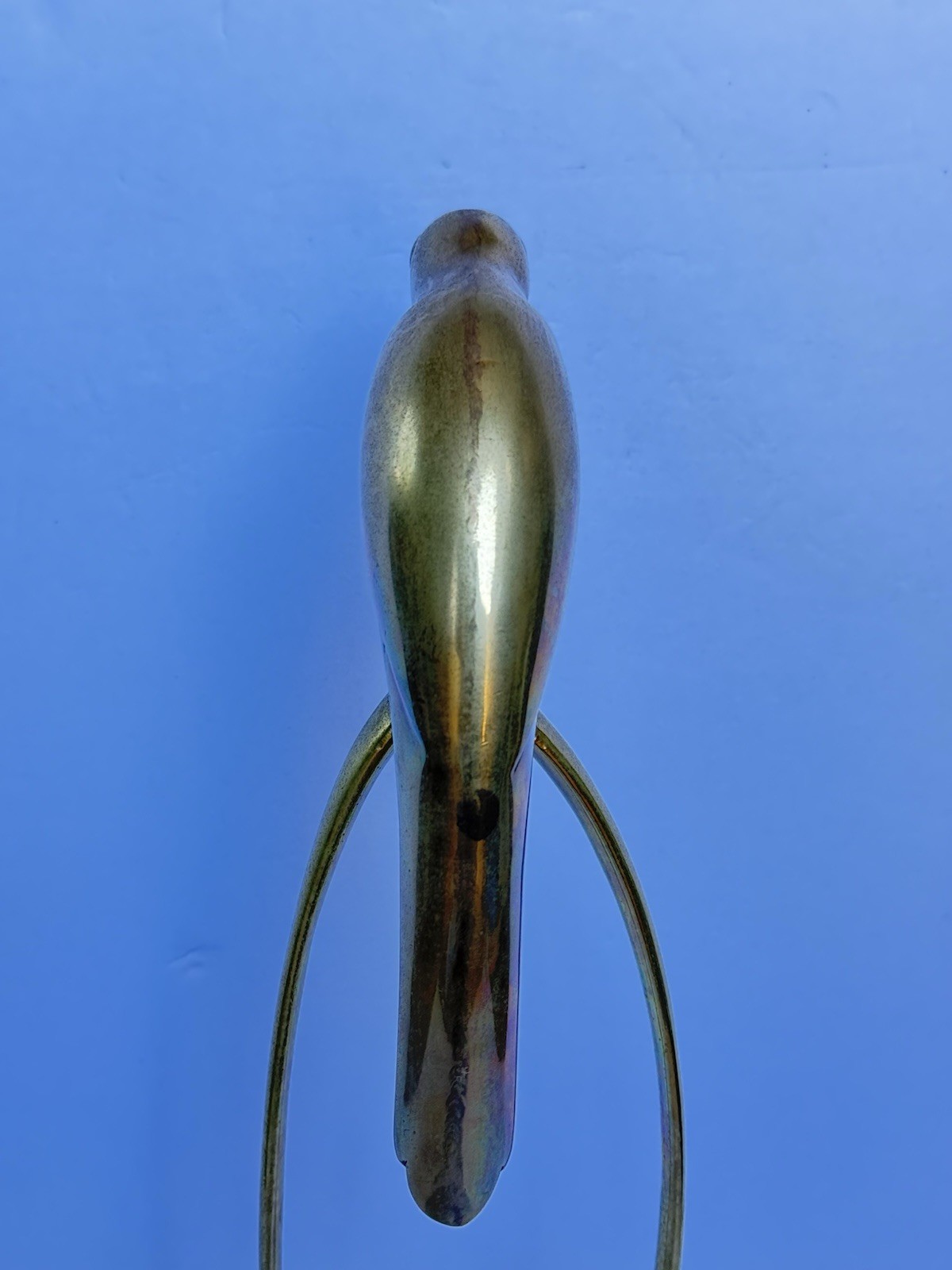 VTG MCM Brass Parrot Figurine 15” Tall Heavy Mid-Century Original See Pictures