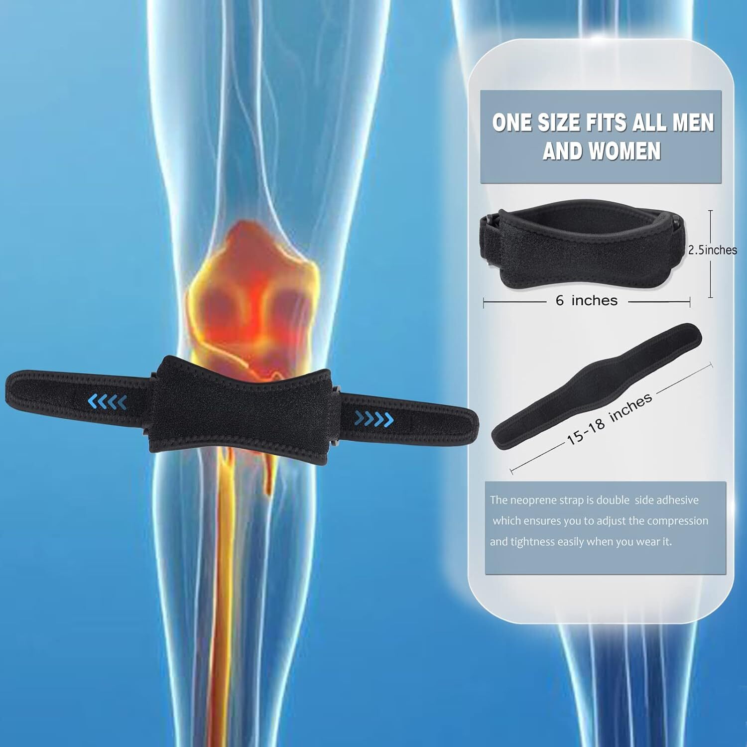 Pain Relief Knee Brace Support Patella Stabilizer Strap Arthritis Running Tendon