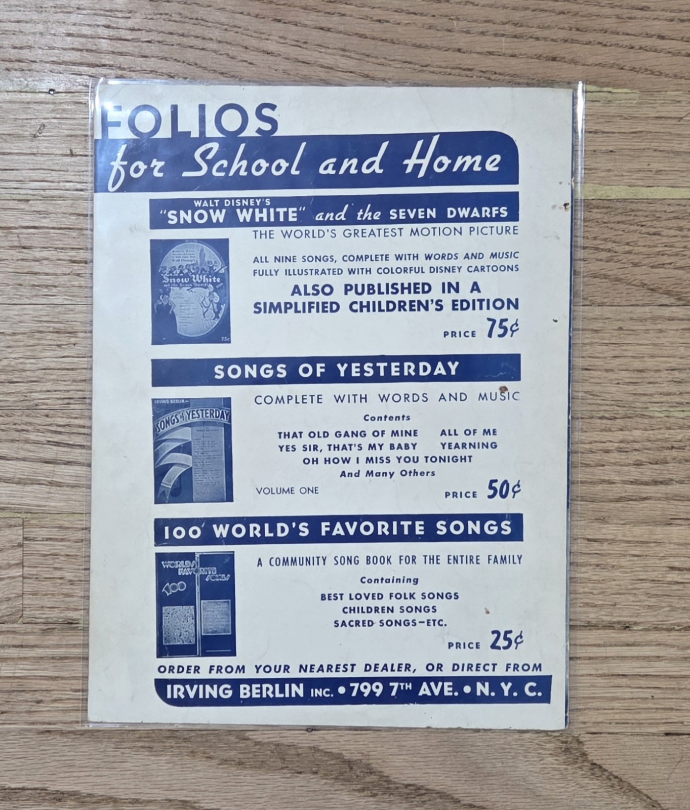 (6) Vintage Irving Berlin Music Sheets Lot