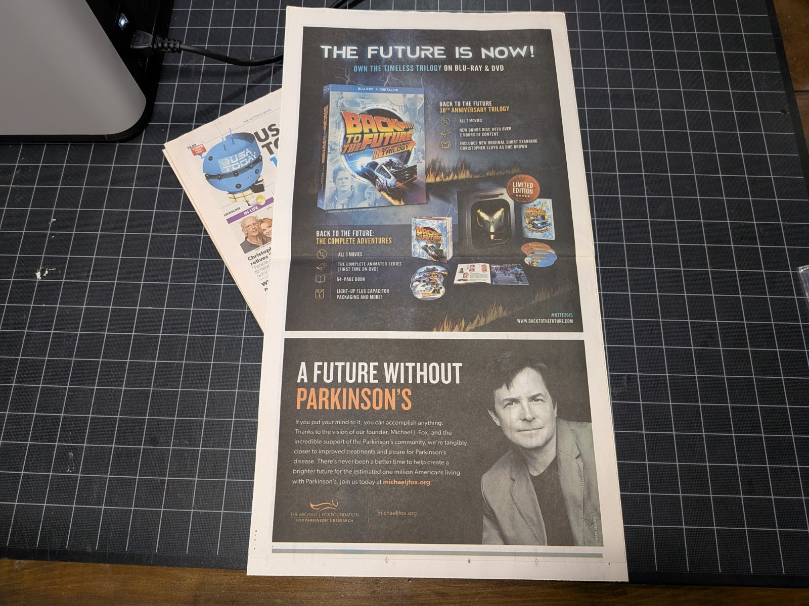 Back to the Future USA Today Special Edition Newspaper - October 22, 2015
