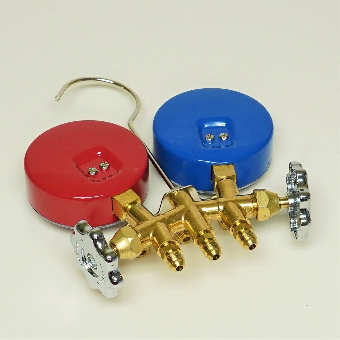 Mastercool 33503 2-Way Brass Manifold Gauge Set for R600a R290 R134a
