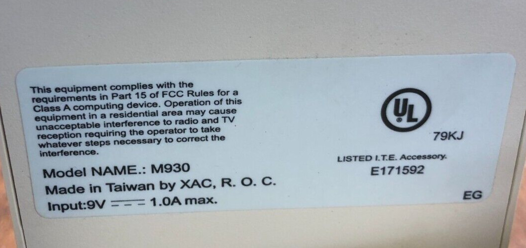 M930 Card Reader for Copy Machine- Untested- Parts/Repair