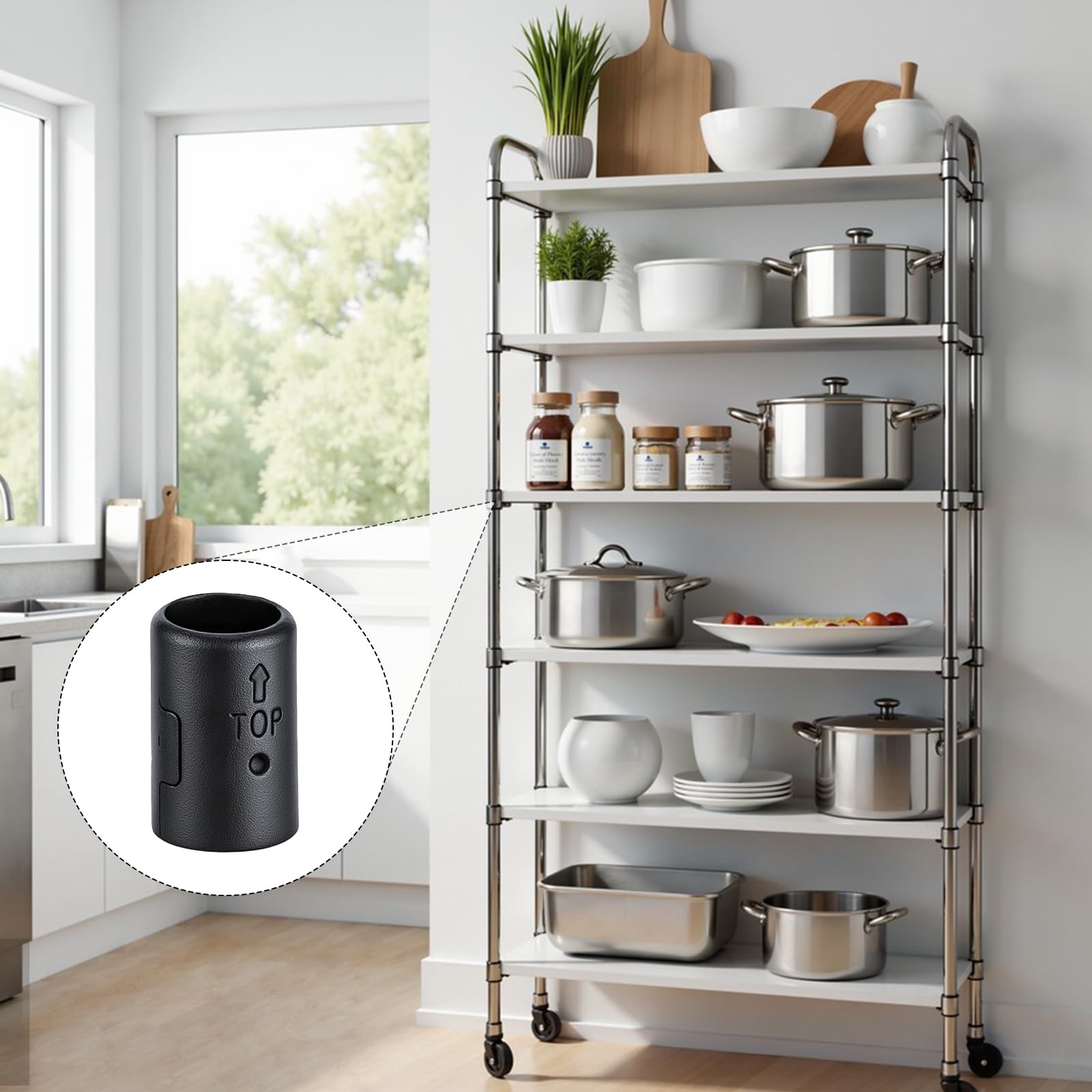 24 Pcs Wire Shelf Clips 3/4" Post Plastic Rack Replacements for Wire Shelving