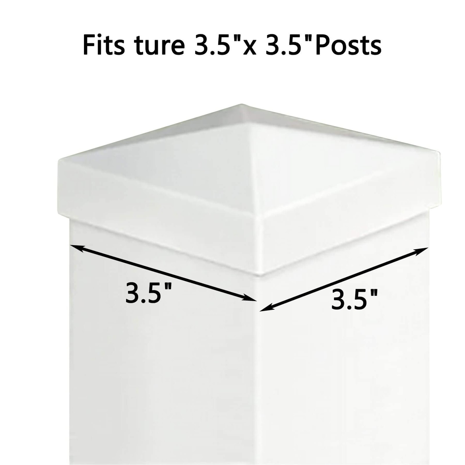 4 Packs 3.5inch Vinyl Pyramid Style Fence Post Cap/Vinyl Post Caps for 3.5" x...