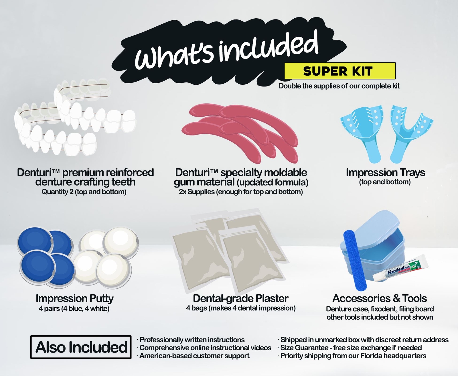 The Super DIY Denture Kit (Double the Supplies)