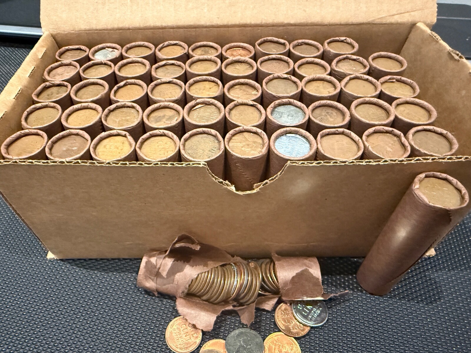 Brown wheat penny roll lincoln cent unsearched mixed dates mint marks sale lot