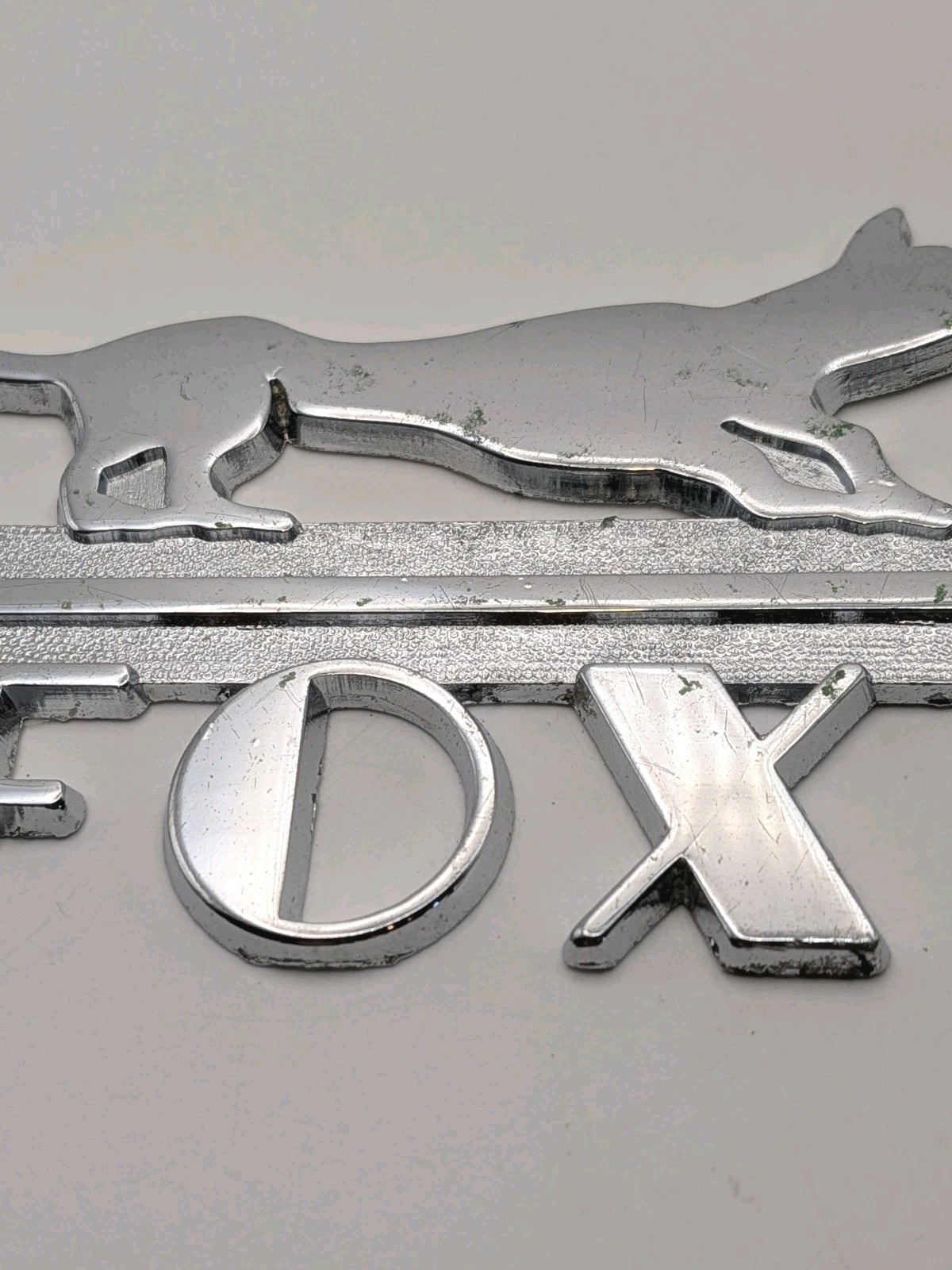 Vintage FOX Chevrolet Baltimore MD Car Dealership Emblem Chrome 4.25"x2.25"