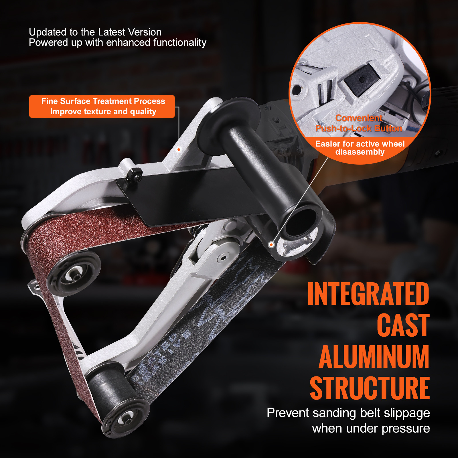 VEVOR Belt Sander Adapter for Angle Grinder Pipe Sanding Attachment 10PCS Belts