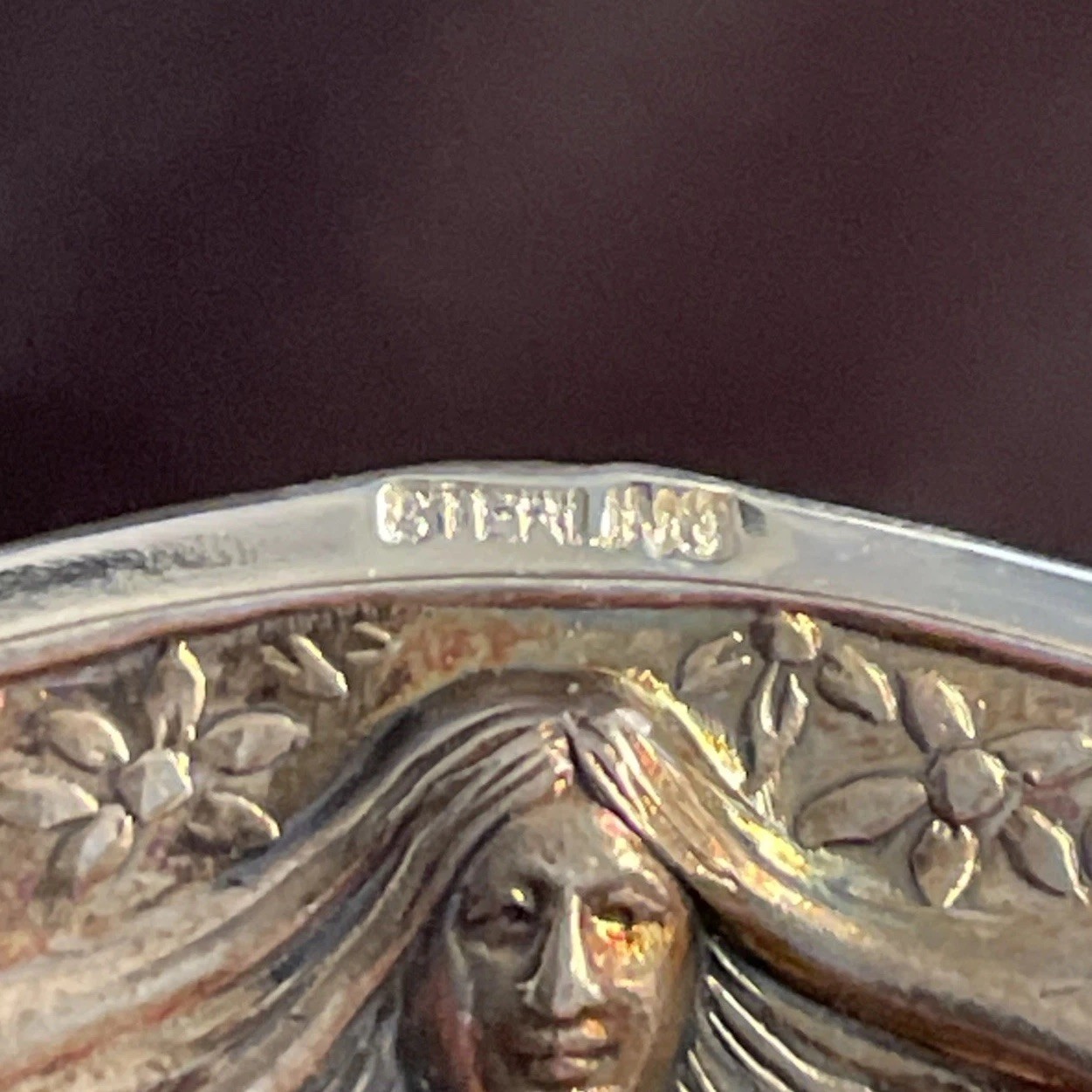 Wallace Sterling Silver Art Nouveau Match Safe Nude Woman Wing-Like Hair 1.5 oz.