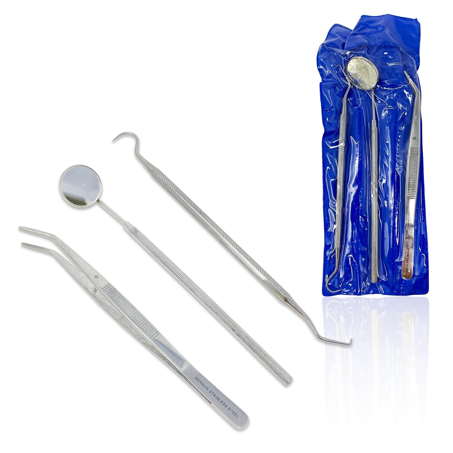 Cynamed Dental Pick Oral Care Hygiene Tooth Scraper Tartar Tools Kit Set of 3