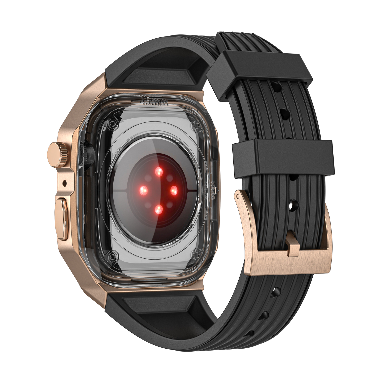 Luxury Metal Case For Apple Watch 9 8 7 45mm Mod Kit Series 6 5 4 44mm TPU Strap