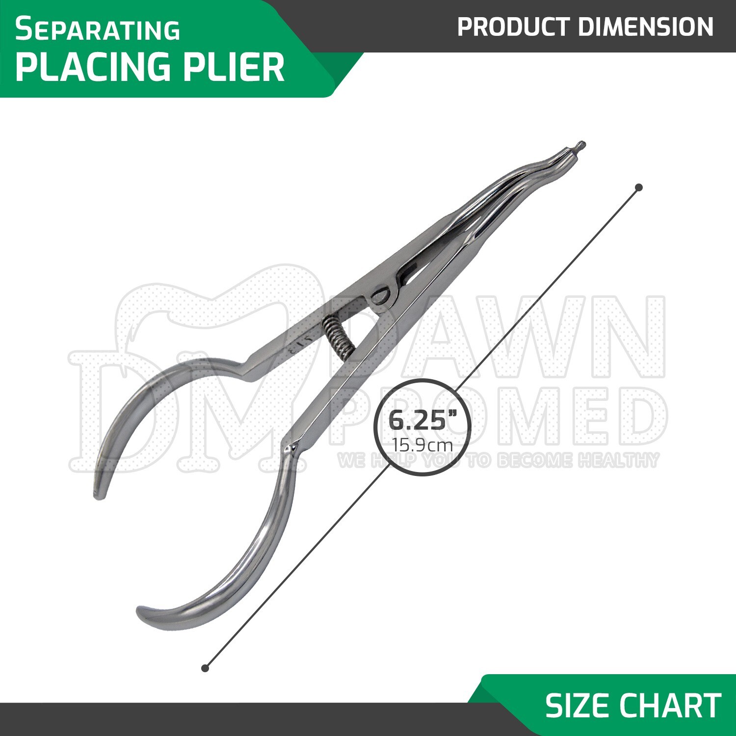 Dental Separator Placing Ligature Plier 6.25" Orthodontic Elastic Ties German Gr