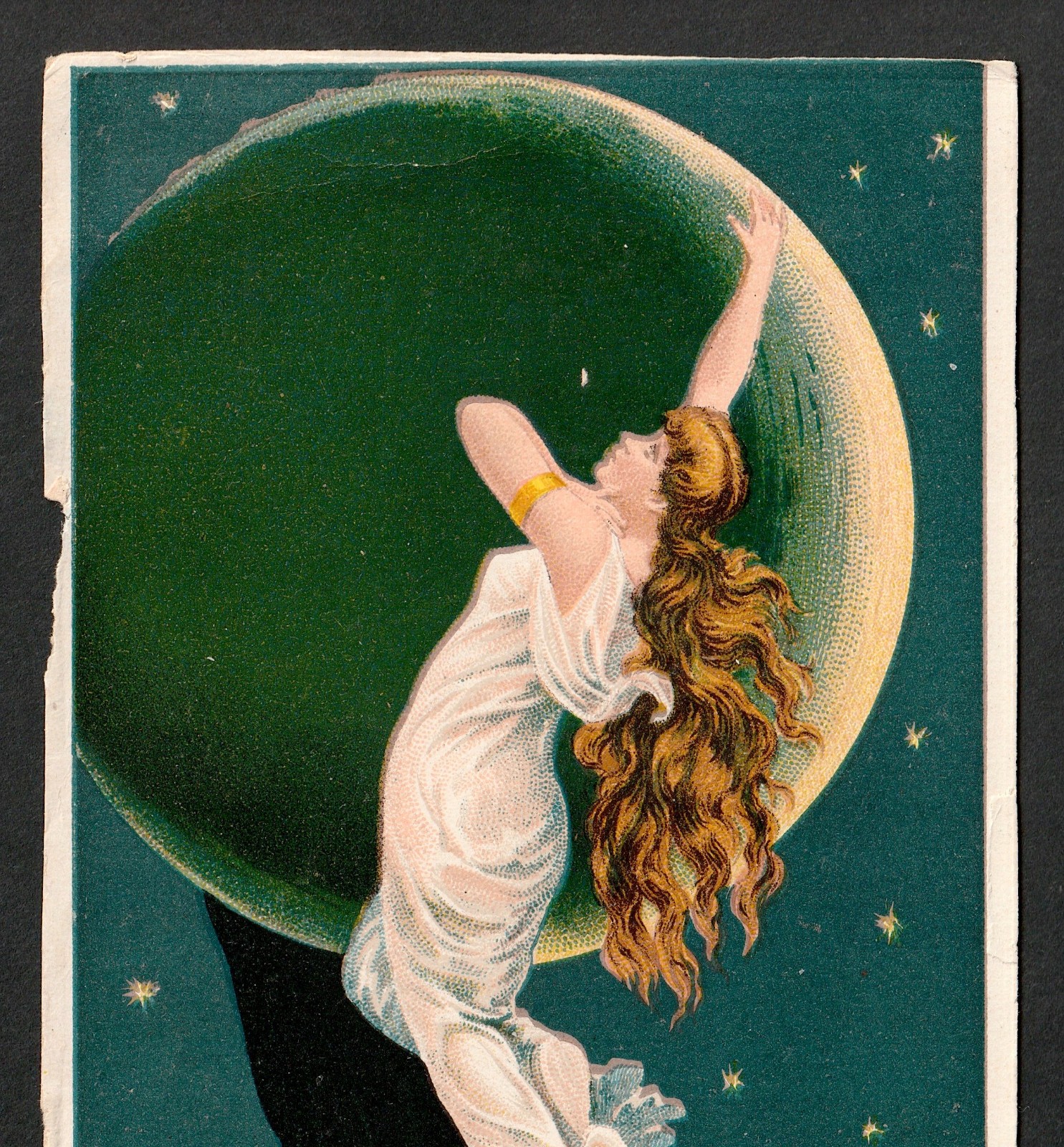 At Night Use Buchans Carbolic Soap Moon Goddes Nymph Victorian Advertising j.US