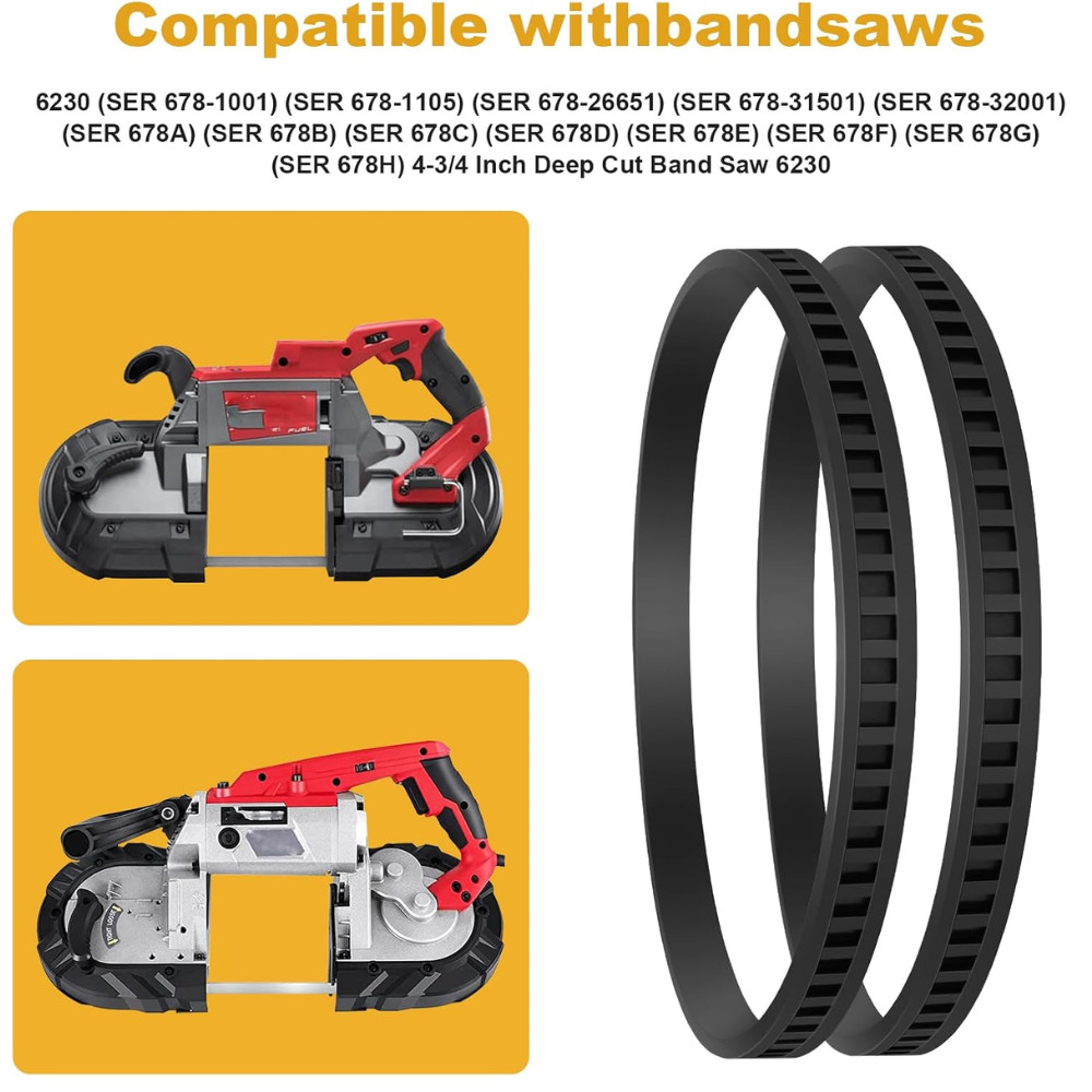 4 Pack 650721-00 Bandsaw Rubber Tires Replacement for Dewalt Band Saw Tires a...