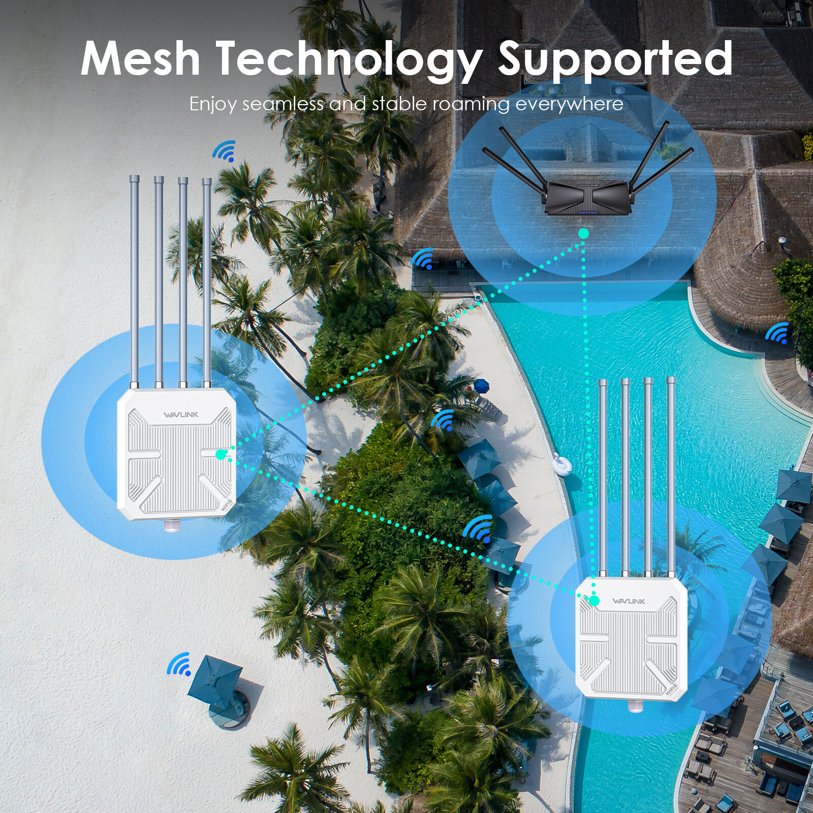 AX3000 WiFi Mesh Extender Long Range Outdoor WiFi 6 Access Point Repeater PoE