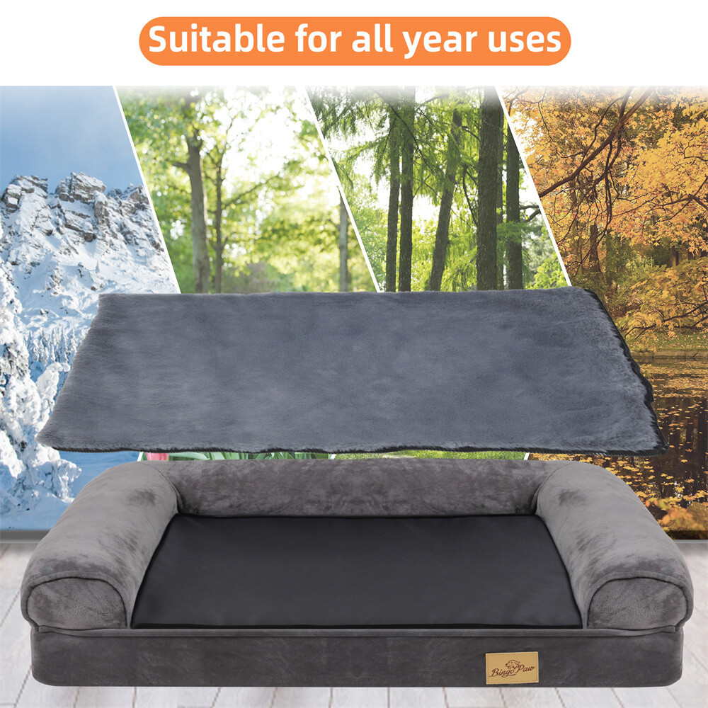 XXL Orthopedic Dog Bed Bolster Extra Large Dogs Foam Sofa with Removable Cover