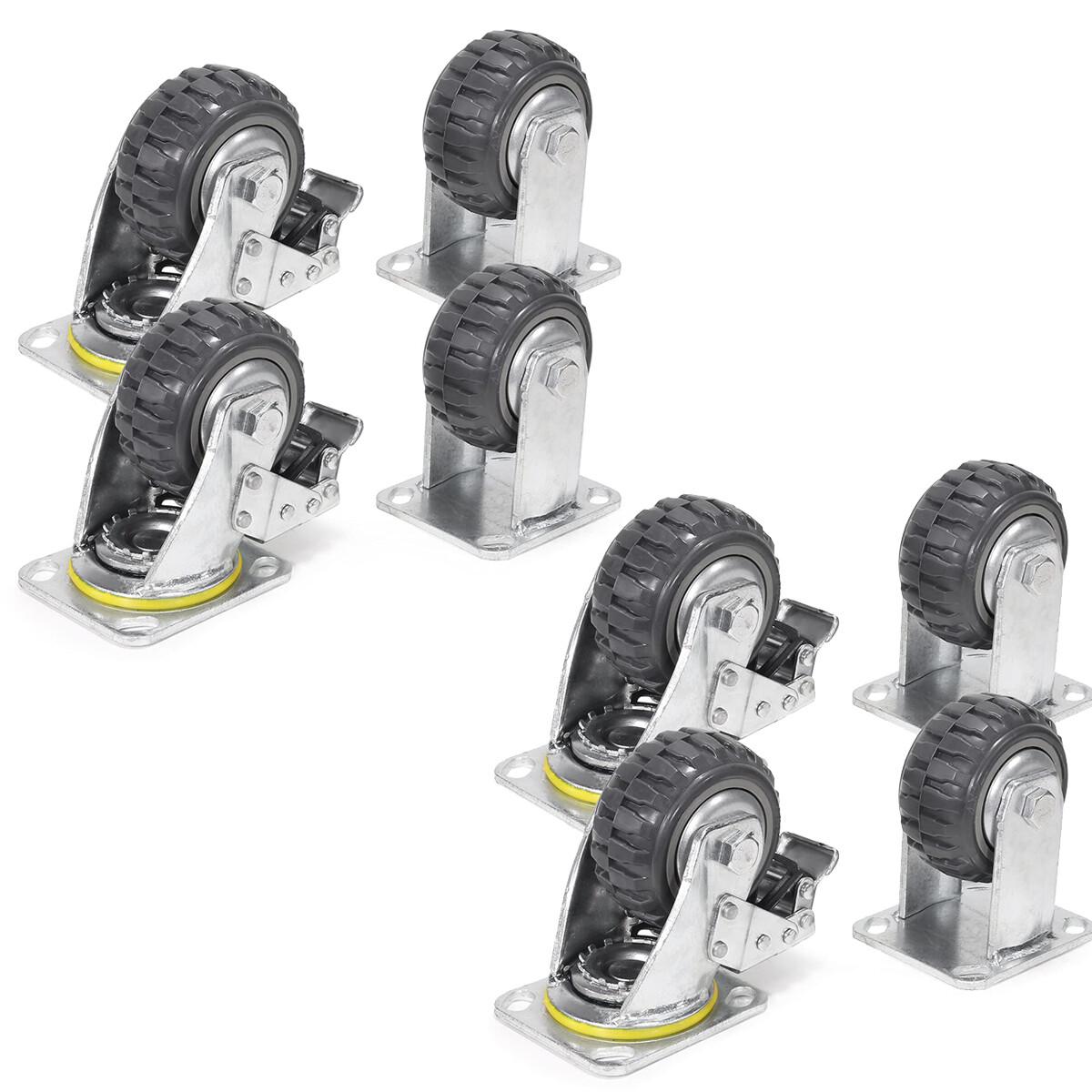 XtremepowerUS 4 Pack 4 Inches Caster Wheels Locking Casters with Brake Swivel