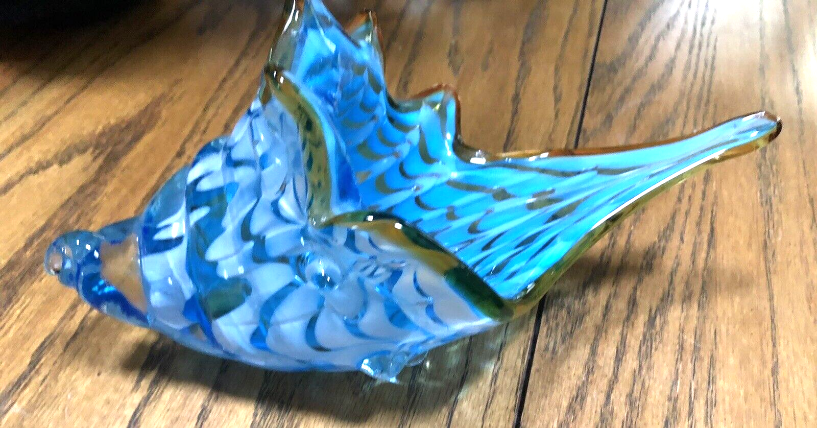 Vintage MCM MURANO Glass Archimede Seguso 60's Hand Blown Blue SHELL