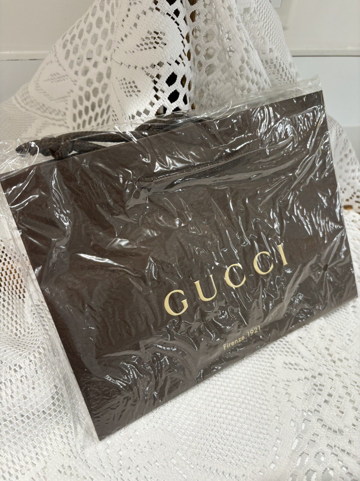 GUCCI Firenze 1921 Paper Bag Shopping Gift Brand NEW Wrapped 9” X 6.5 X 3.5”