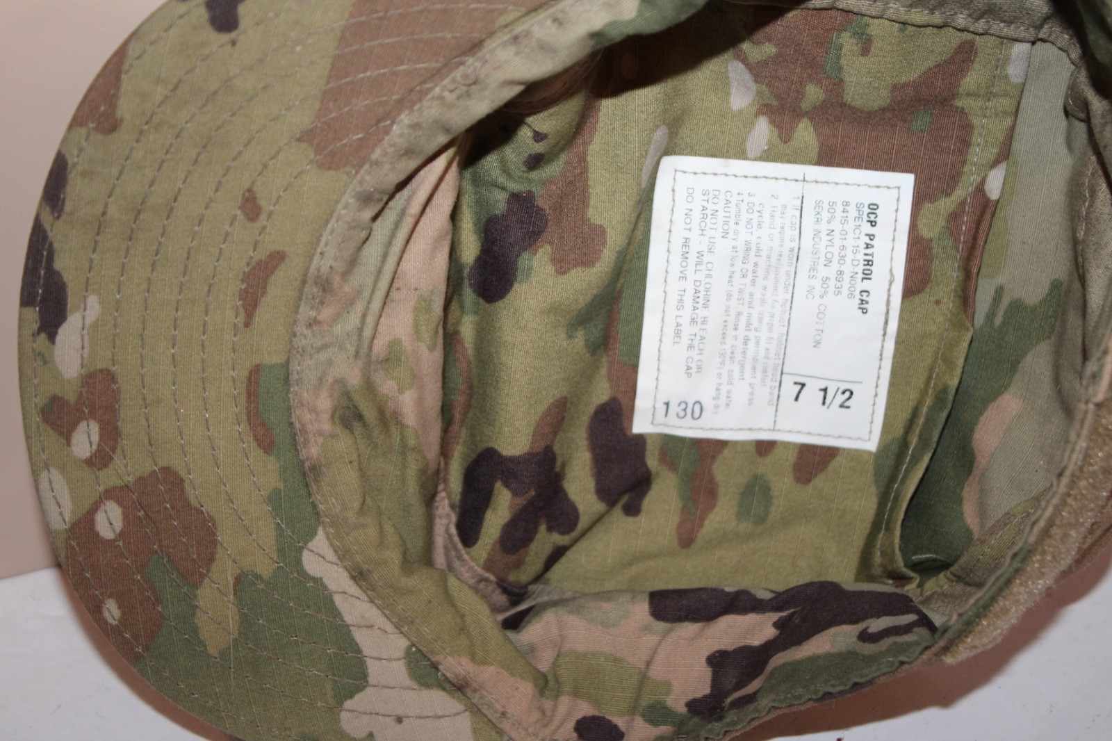 US Military Issue Multicam OCP Camouflage Army Patrol Cap Hat Sz 7-1/2