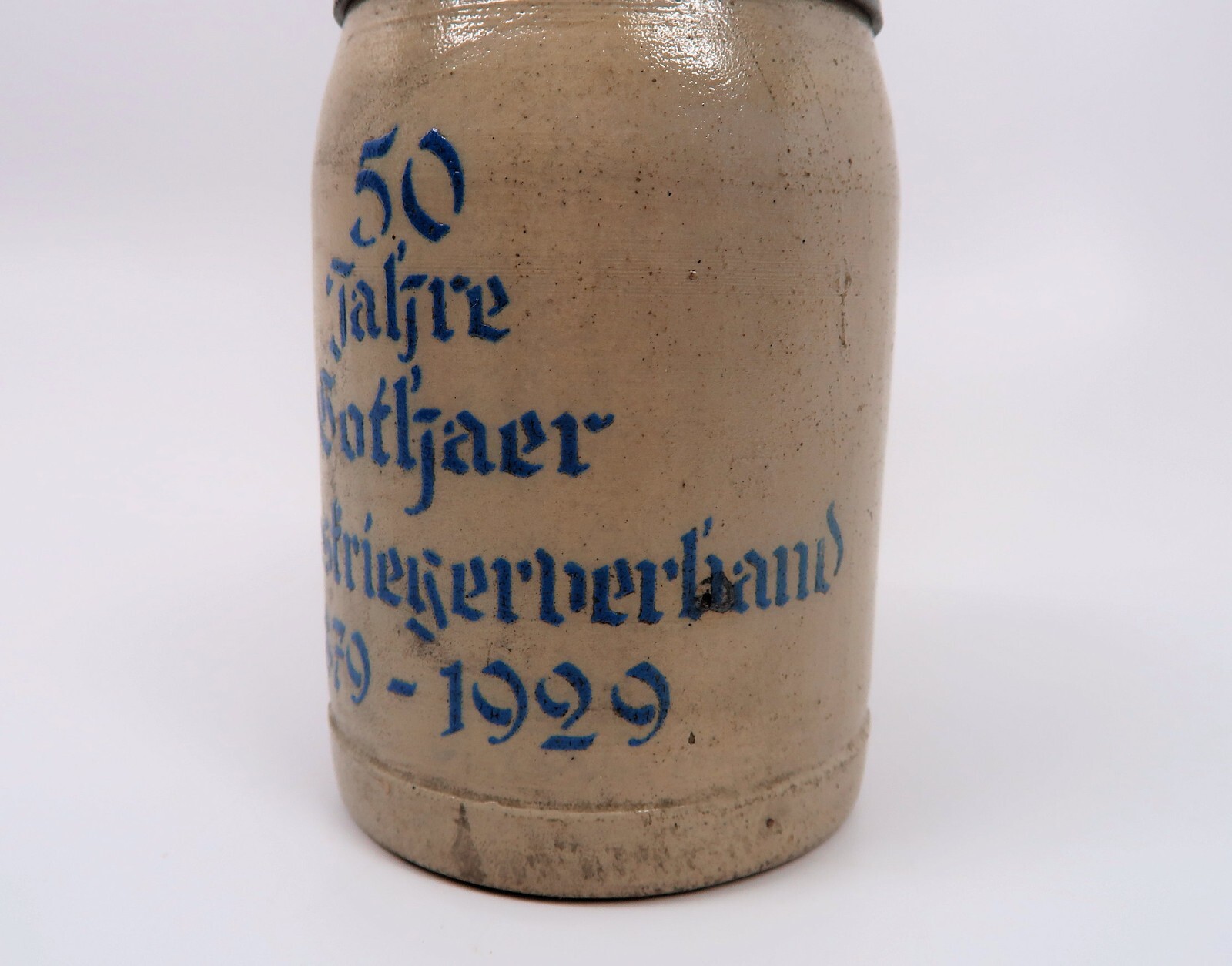 WW1 Imperial German 50 year service stein beer mug glass named veteran estate