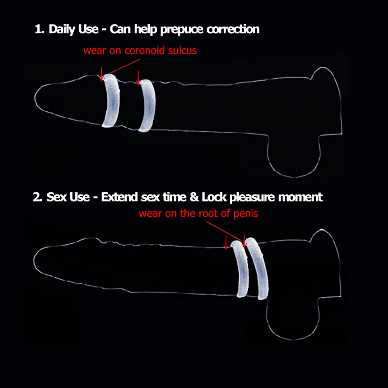 Male Cock Ring Super-Strong Stay Harder Penis Rings Cockrings Sex Toys for Men