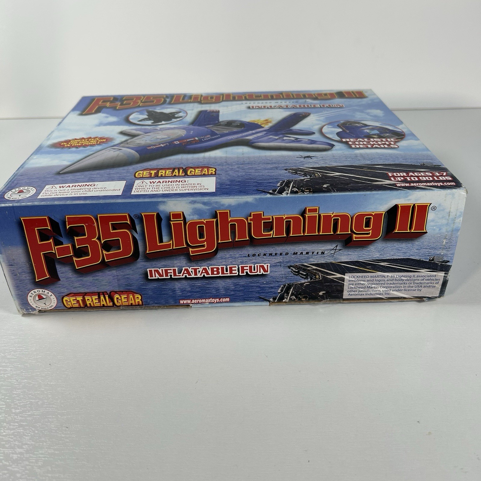 Inflatable Aeromax F-35 Lightning II Fighter Plane Pool Toy 5 Ft Sealed In Box