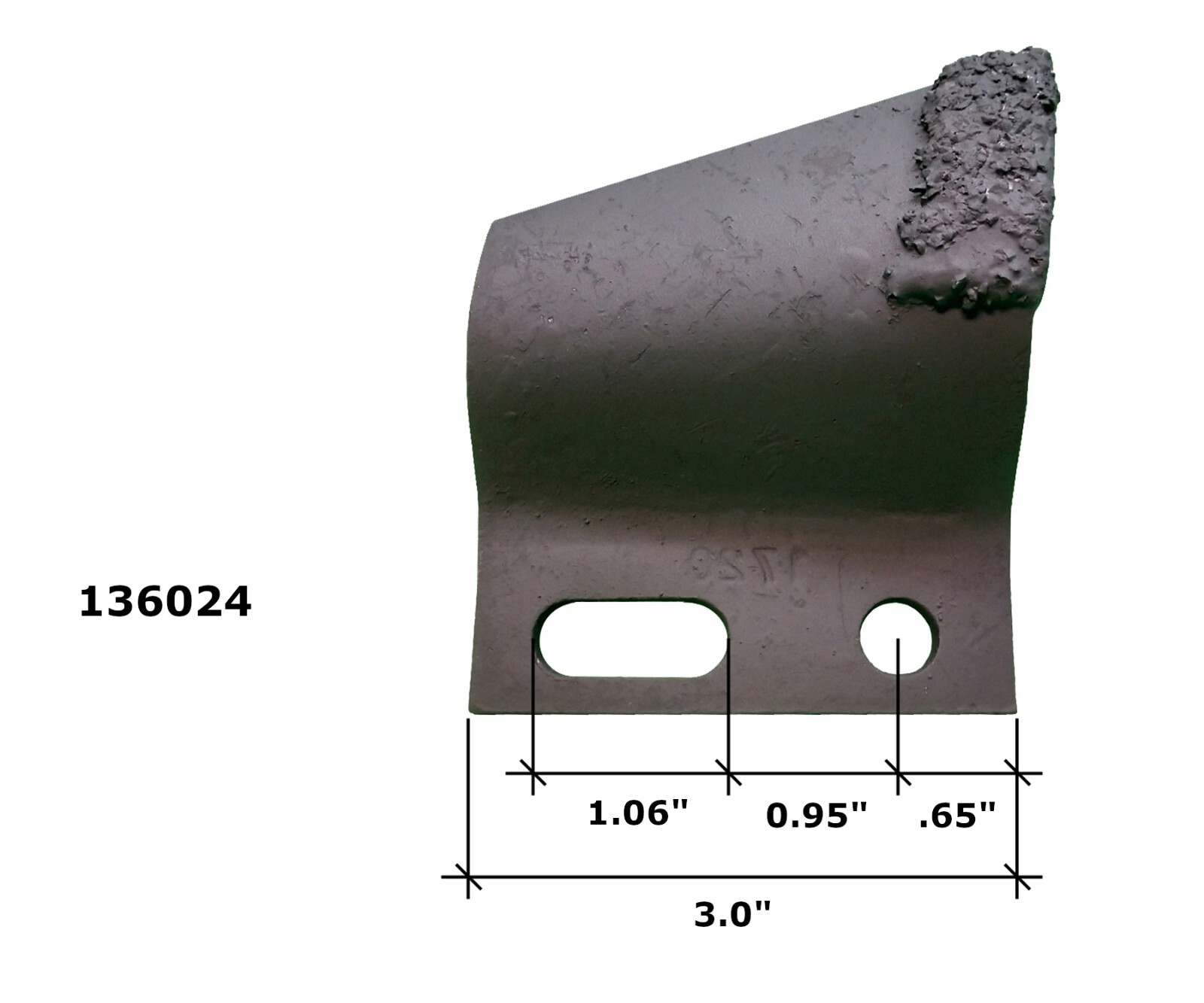 3RH + 3LH Cupped Trenching Teeth 136024 & 136025, fits 1.65", 1.75" Pitch