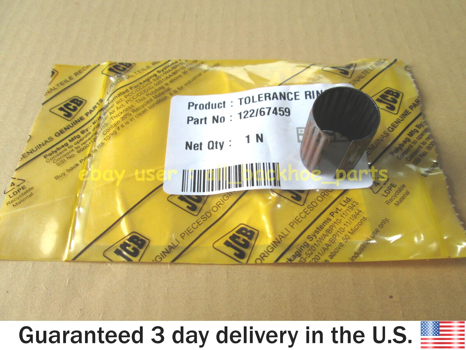 JCB BACKHOE - GENUINE JCB TOLERANCE RING 16 MM (PART NO. 122/67459)