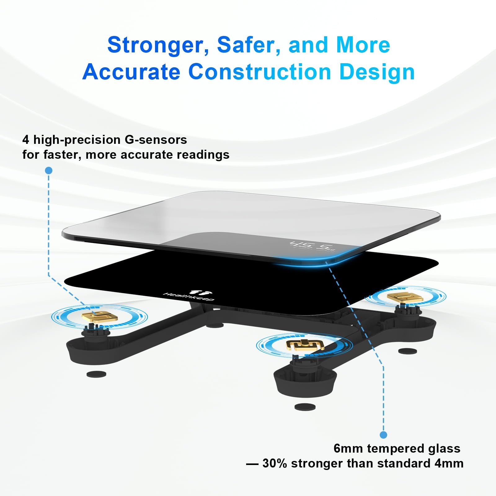 Balanza digital para baño con capacidad medir el peso corporal (180 kg/400 lb)