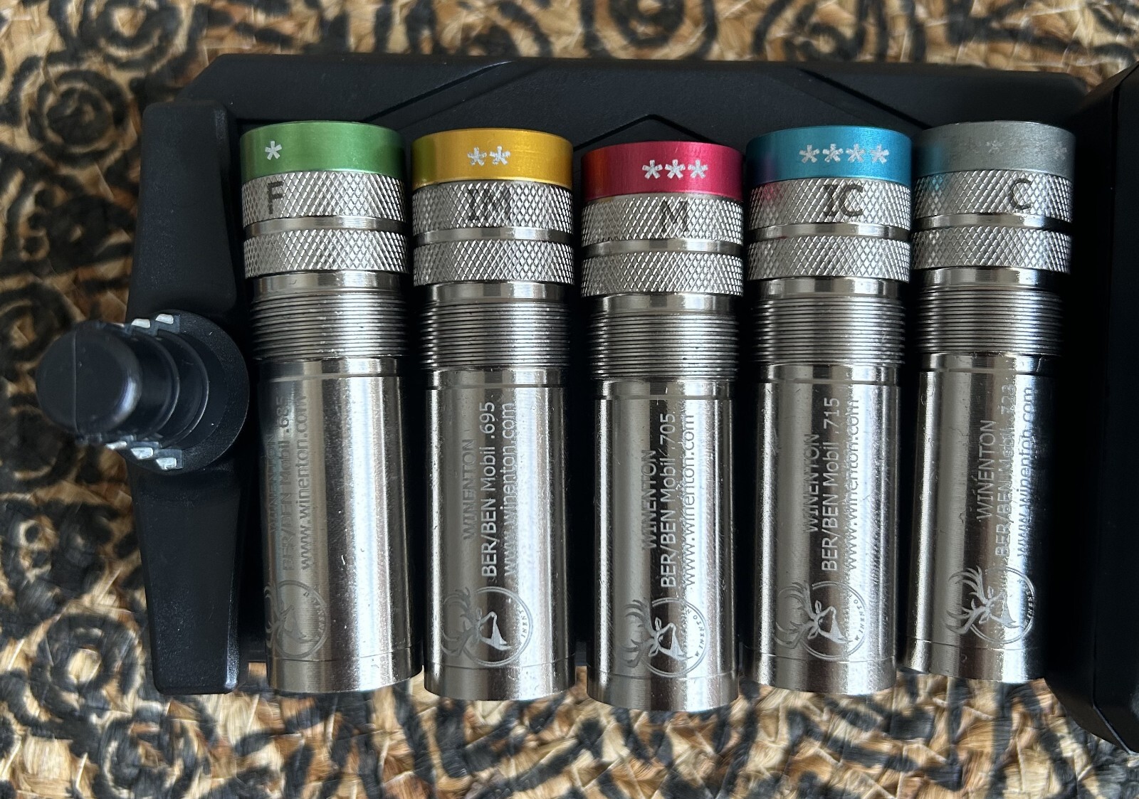 Beretta/Benelli Mobil Thread Extended Choke Tubes Set 12ga Silver 5x / Winenton