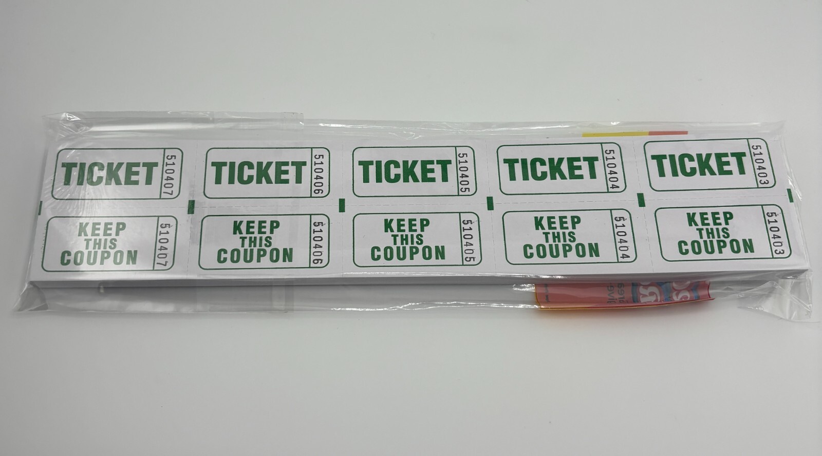 200 Raffle Tickets Flat 50 50 Double sided Split Carnival Festival Event SEALED