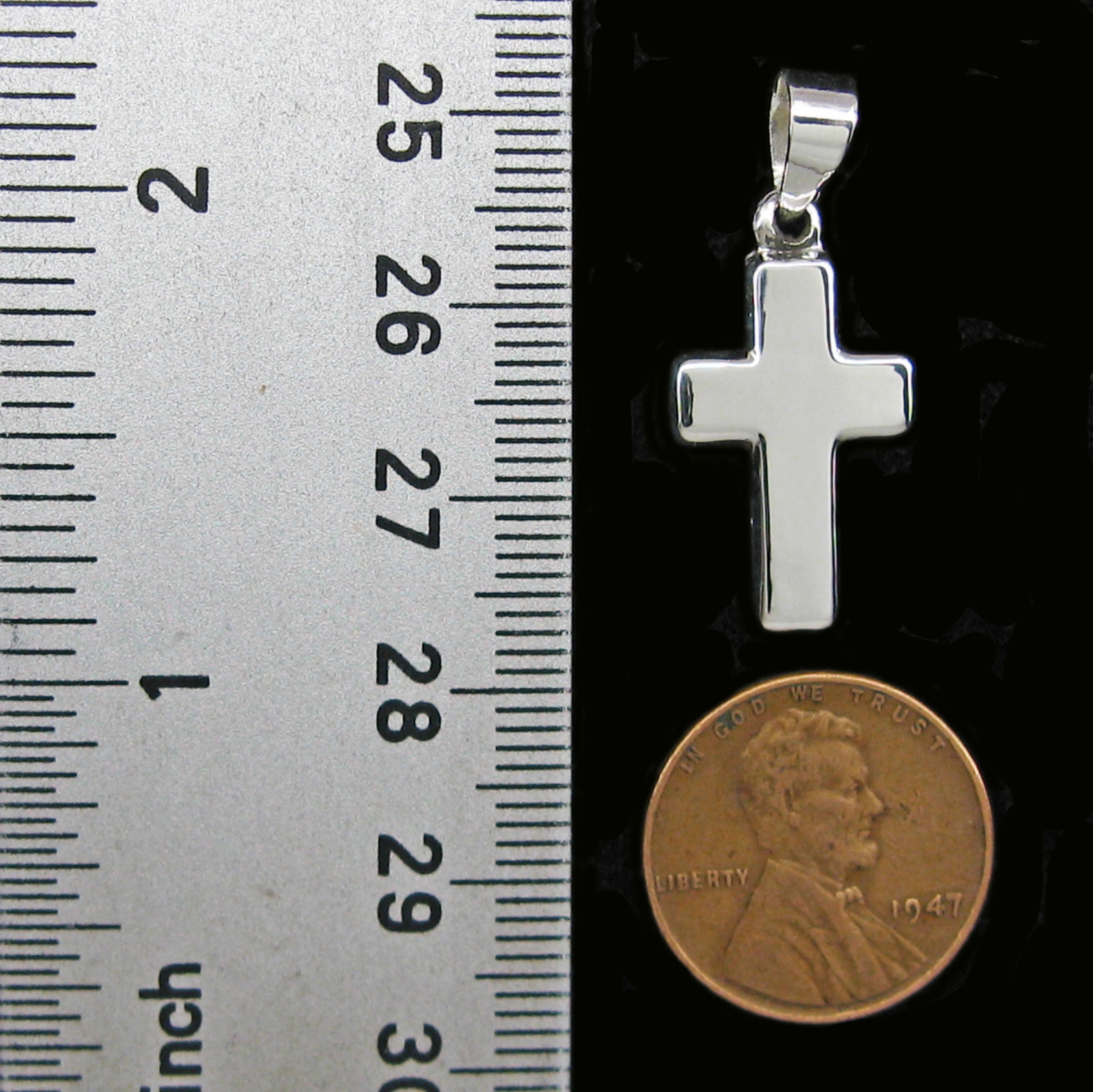 Small THICK CROSS PENDANT in SOLID 925 Sterling Silver - NEW!