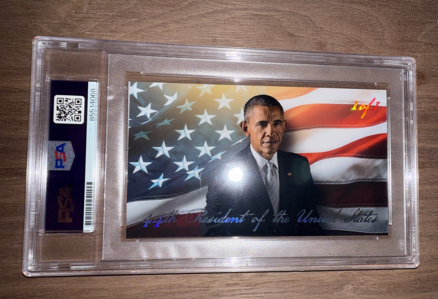 Barack Obama Signed Cut Custom 44th President 3x5 Card PSA DNA Slab Slabbed AUTO