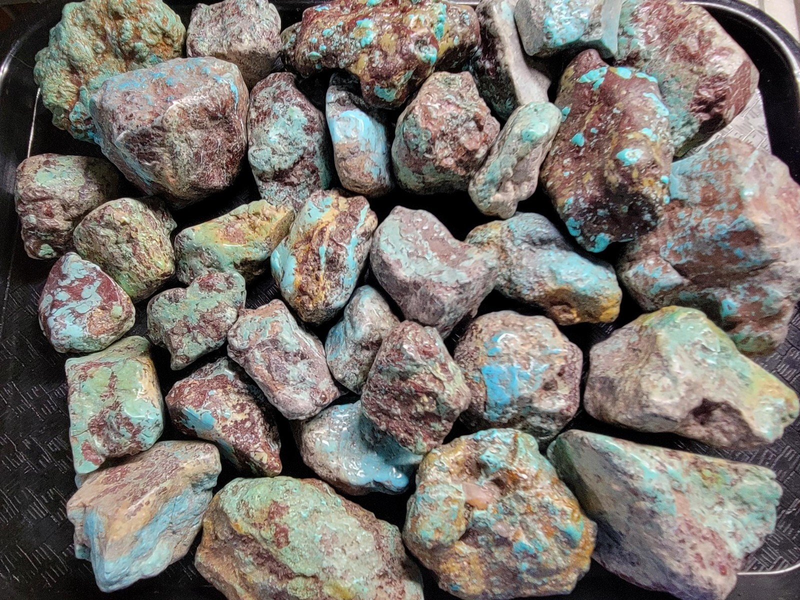RARE Large Natural Bisbee Arizona Turquoise Rough Nuggets Half Pound