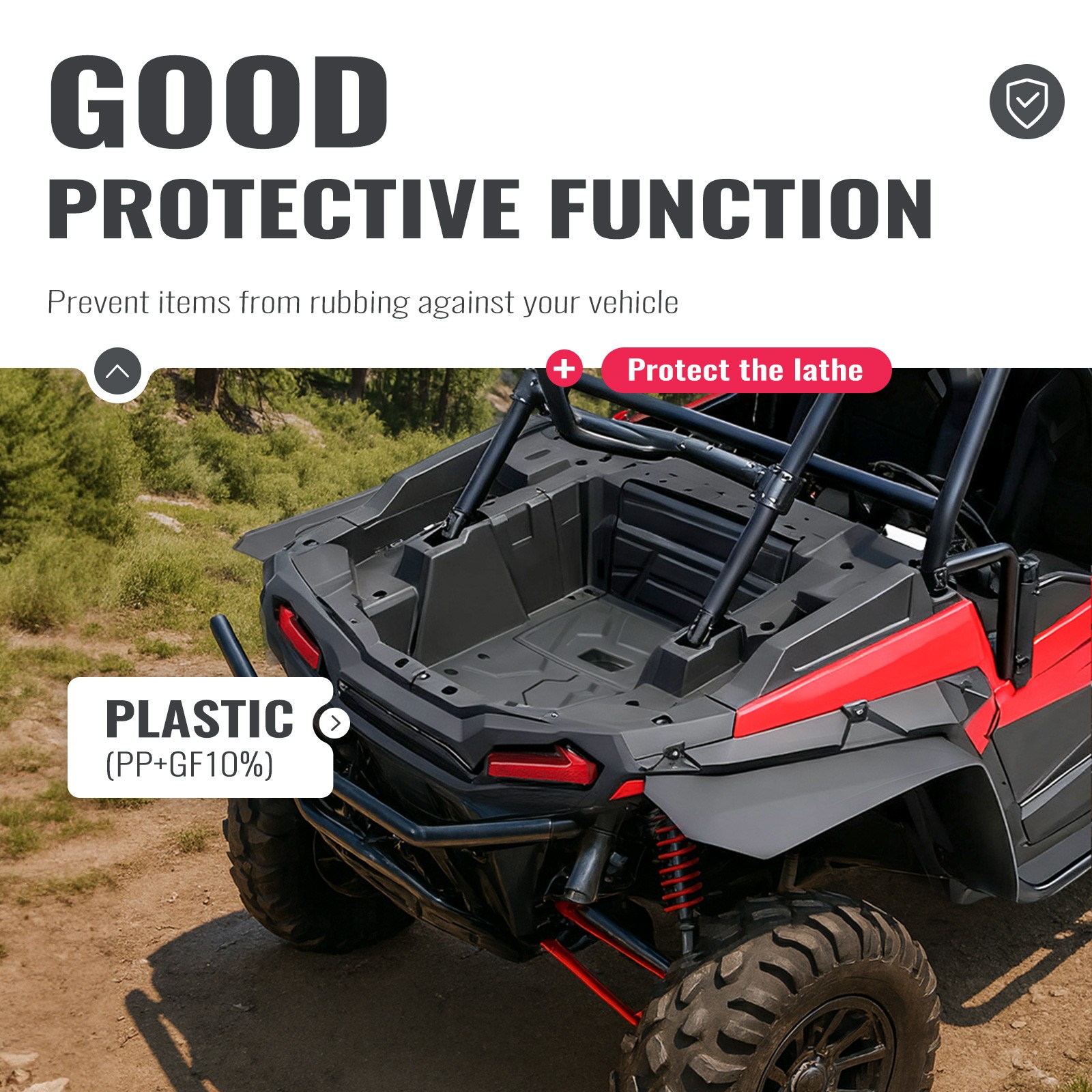 For Polaris RZR XP 1000 2014-2023 Left & Right Textured Rear Bed Box Section